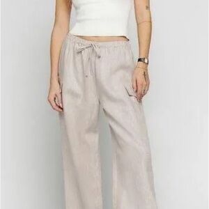 Reformation Light Beige Wide-Leg Pants
